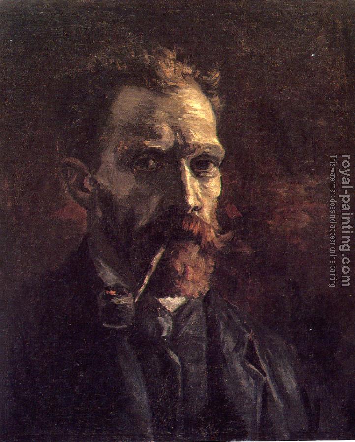 Vincent Van Gogh : Self-Portrait with Pipe Vincent Van Gogh : Self-Portrait with Pipe